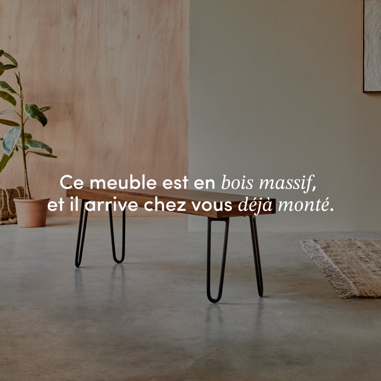 Helga - Banc en palissandre massif 135 cm