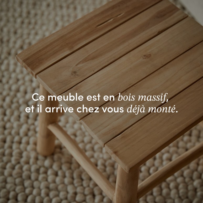 Kilim - Bout de canapé en teck massif