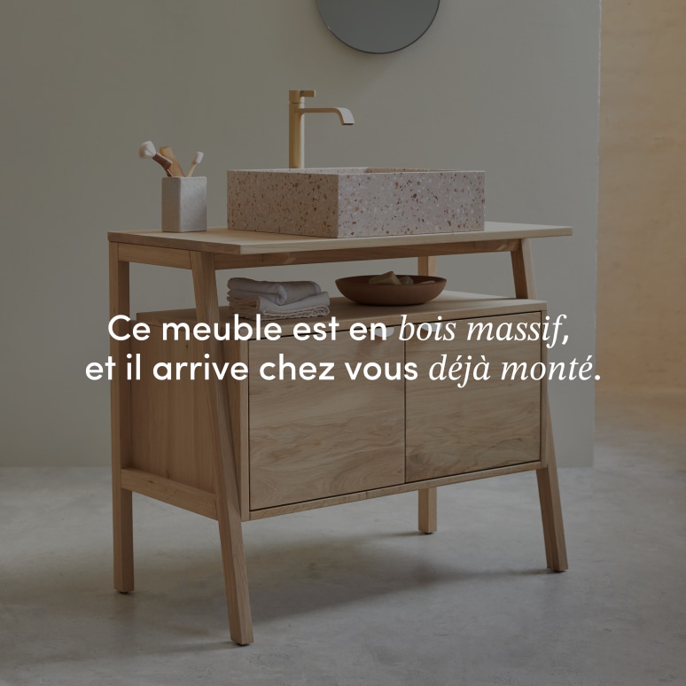 Pola - Meuble sous vasque en chêne massif 90 cm