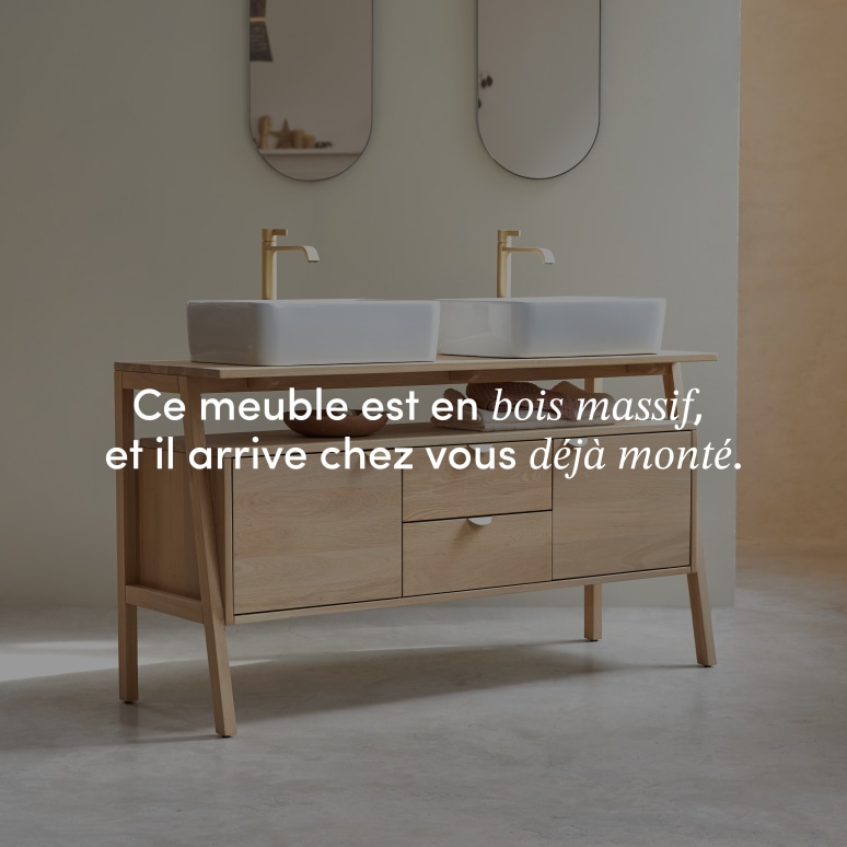 Pola - Meuble sous vasque en chêne massif 140 cm