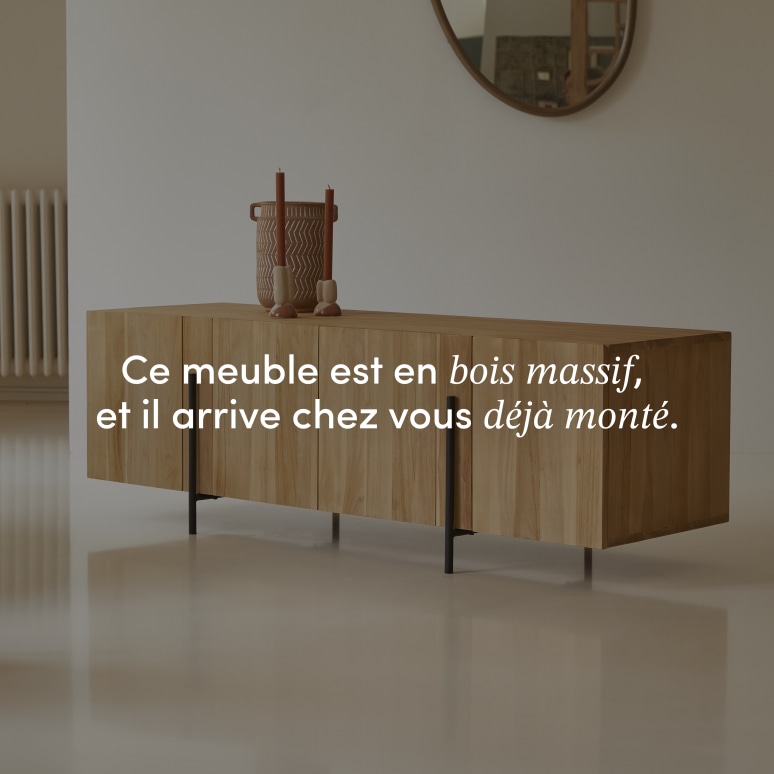 Honorine - Buffet bas en teck massif 165 cm
