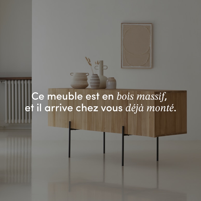 Honorine - Buffet haut en teck massif 165 cm