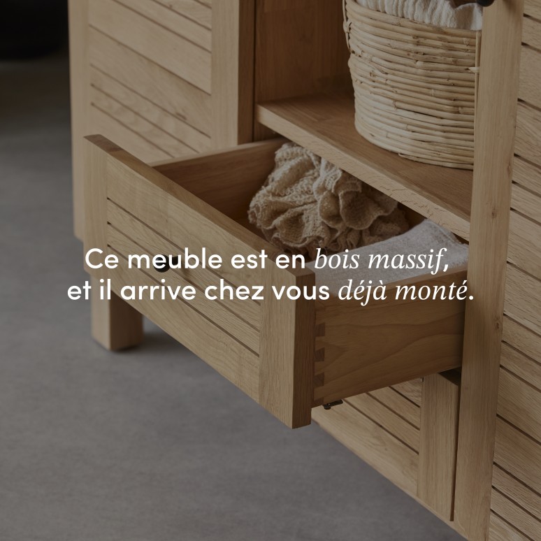 Soho - Meuble sous vasque en chêne massif 125 cm