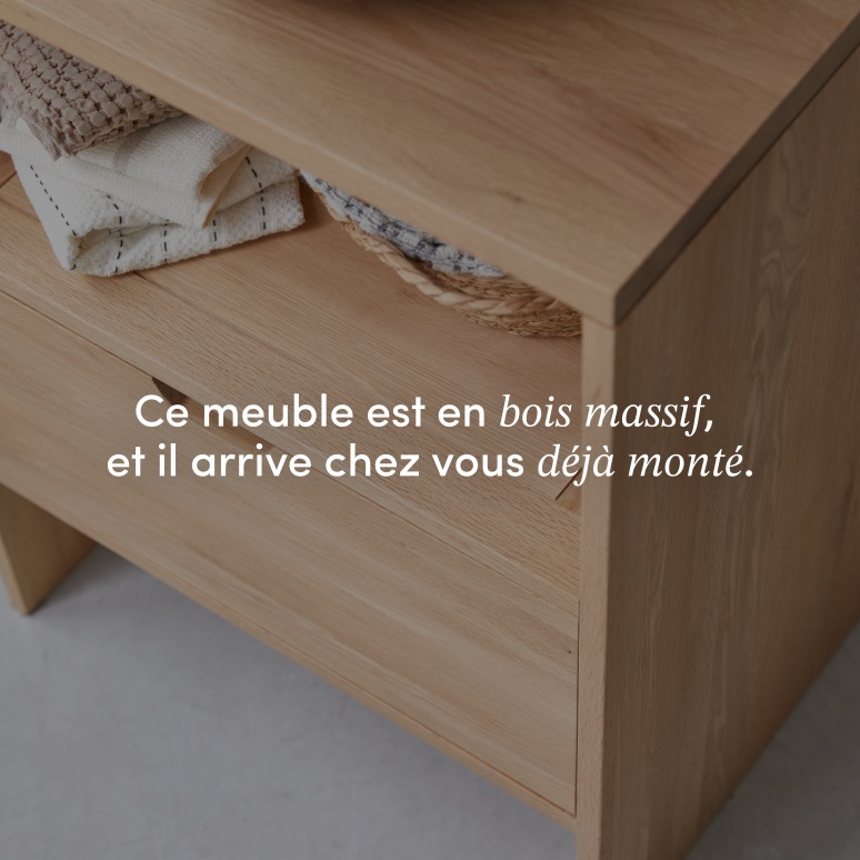 Kwarto - Meuble sous vasque en chêne massif 60 cm