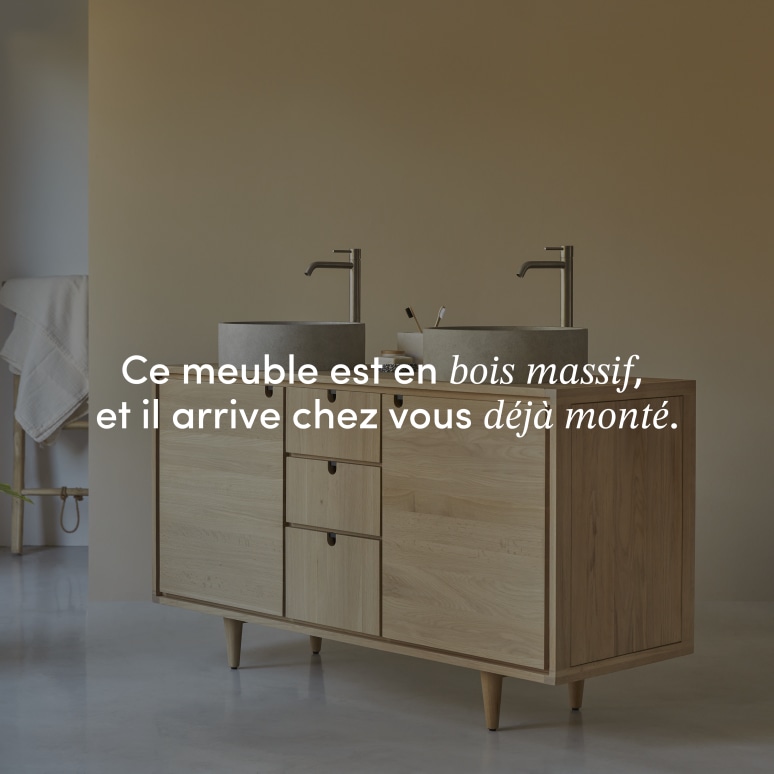 Jonàk - Meuble sous vasque en chêne massif 145 cm