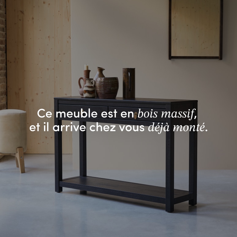 Zenaka - Console en pin massif 2 tiroirs