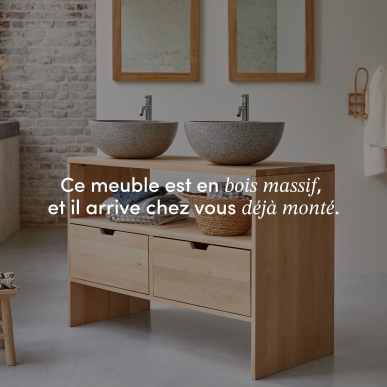 Kwarto - Meuble sous vasque en chêne massif 110 cm