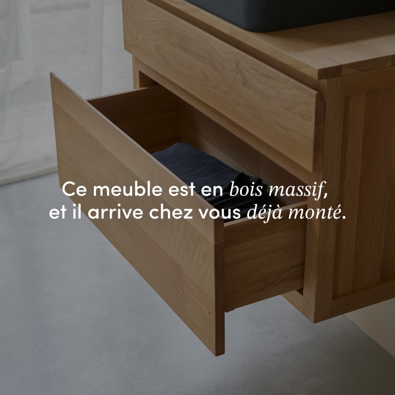 Jacob - Meuble sous vasque en chêne massif 80 cm
