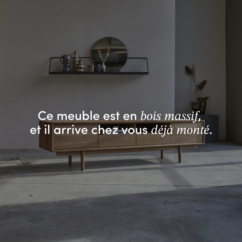 Ellie - Meuble TV en noyer massif 180 cm