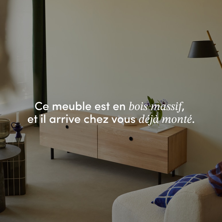 Jeanne - Meuble TV en chêne massif 160 cm