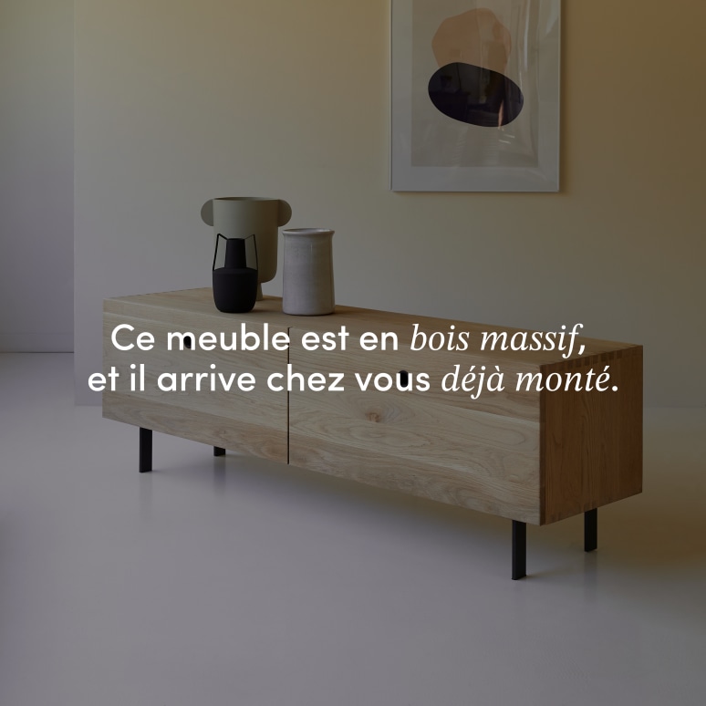 Jeanne - Meuble TV en chêne massif 160 cm