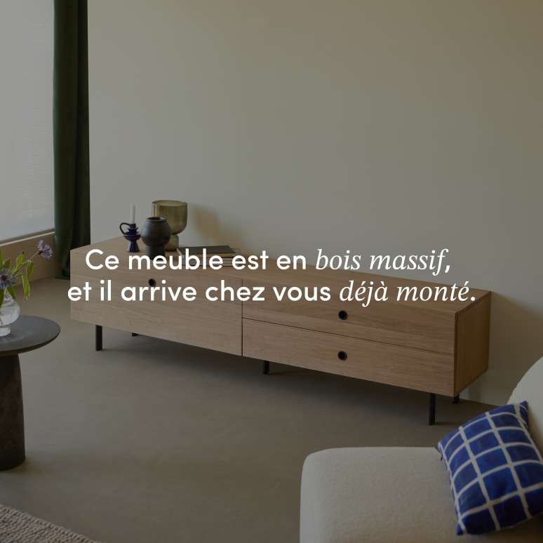 Jeanne - Meuble TV en chêne massif 200 cm