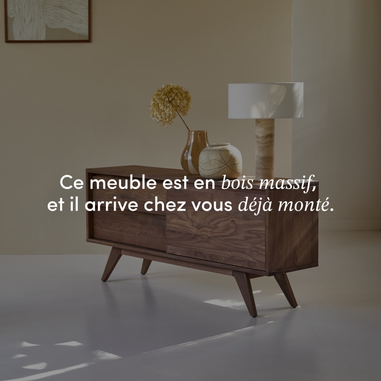 Esmée - Meuble TV en noyer massif 130 cm