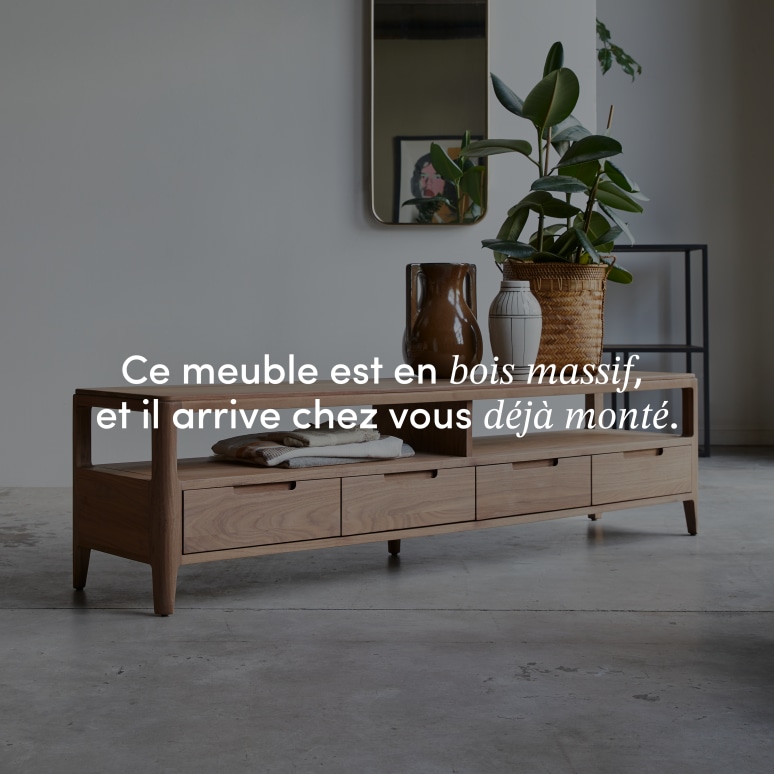 Arto - Meuble TV en noyer massif 180 cm