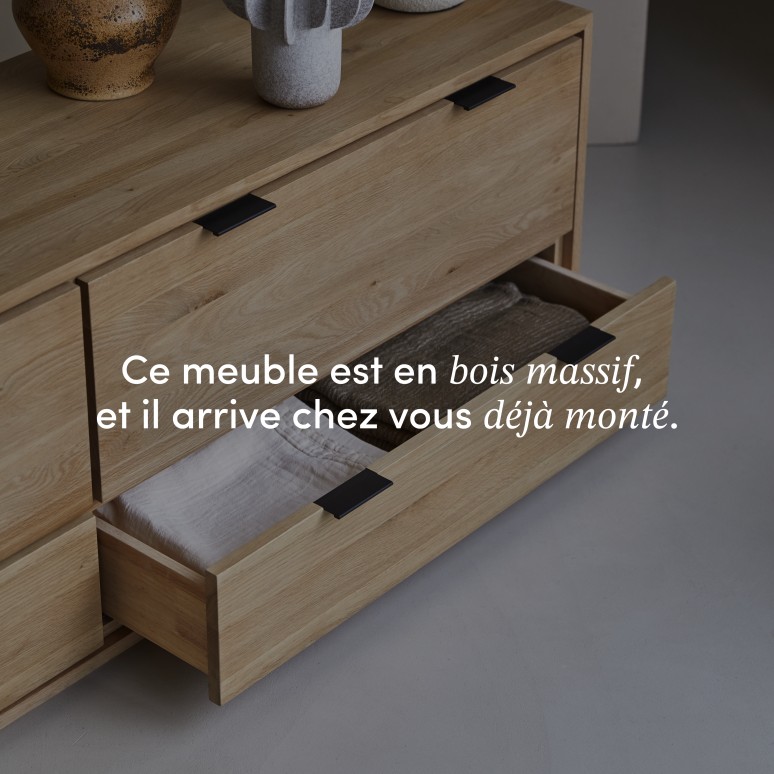 Senson - Meuble TV en chêne massif 180 cm