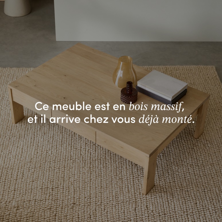 Eden - Table basse rectangulaire en chêne massif