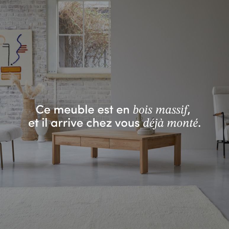 Eden - Table basse rectangulaire en chêne massif