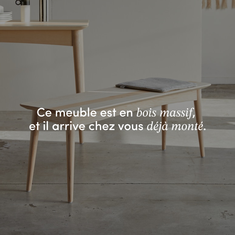 Josef - Banc en frêne olivier massif français