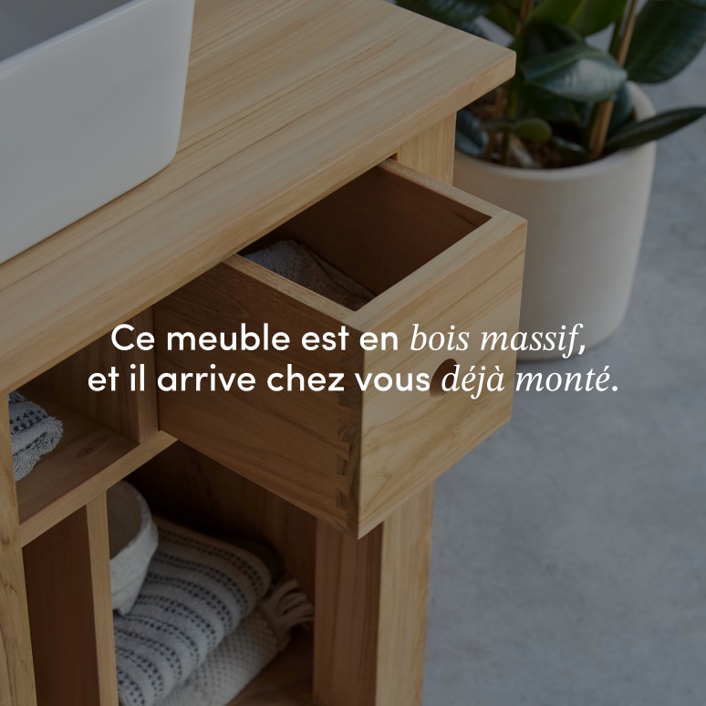 Coline - Meuble sous vasque en teck massif 95 cm