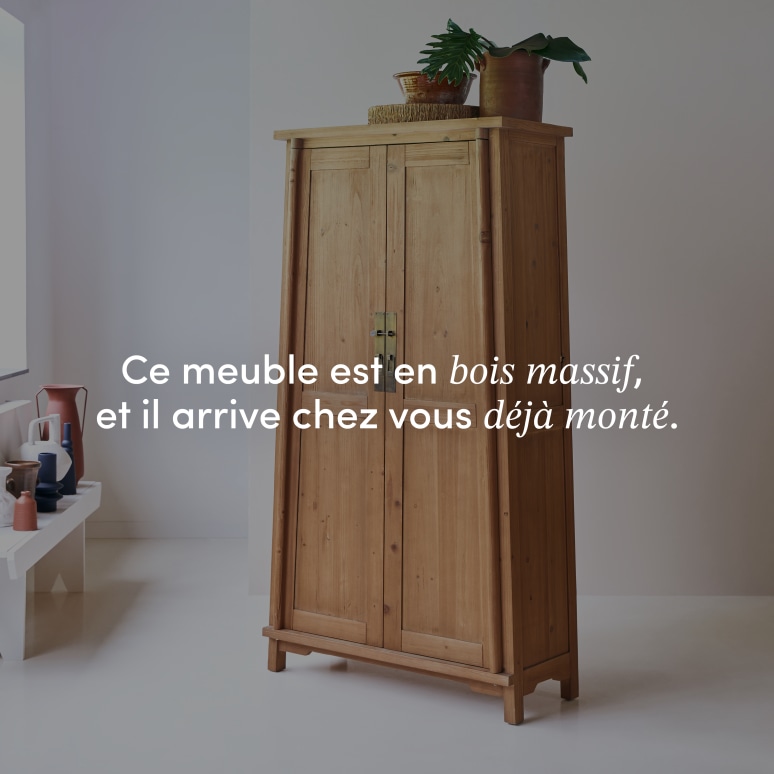 Yuki - Armoire d'entrée en pin massif recyclé