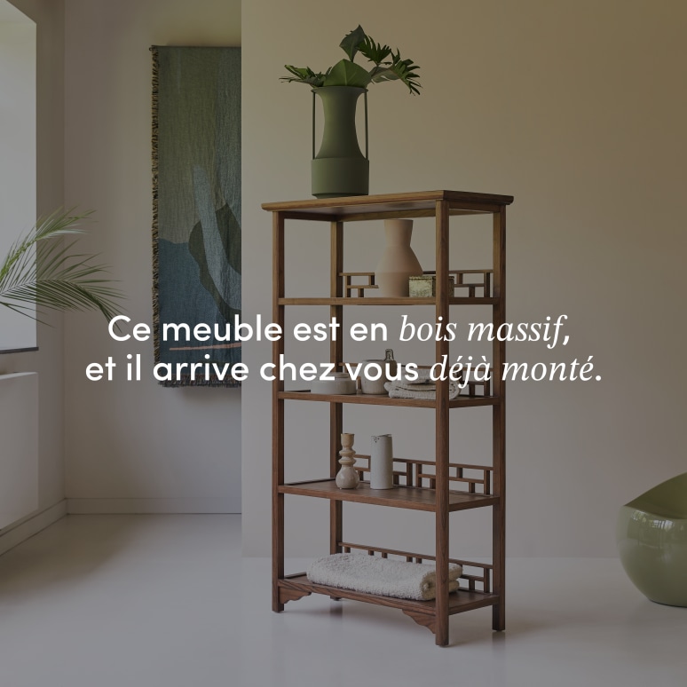 Ame - Bibliothèque en orme massif