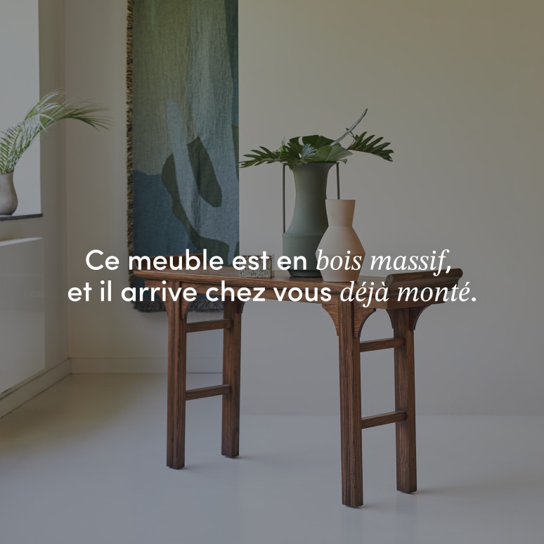 Arun - Console d'entrée en orme massif P. 35 cm