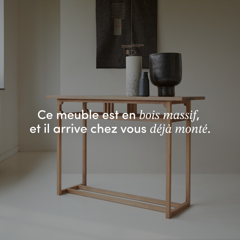 Clovis - Console en noyer massif français