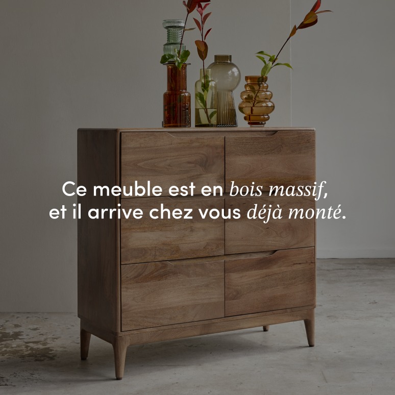 Gabrielle - Commode de rangement en manguier massif