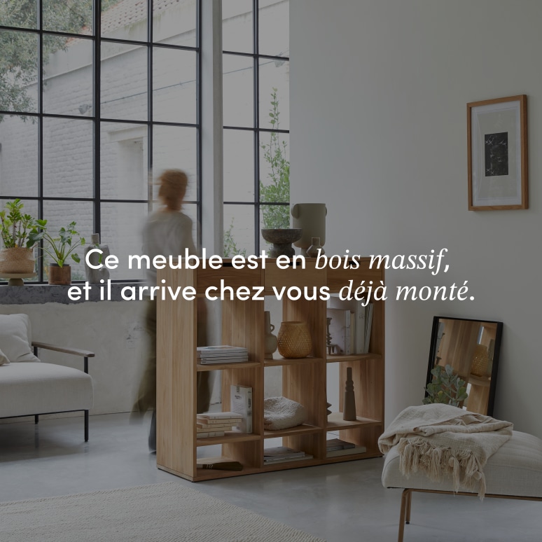 Miho - Bibliothèque basse en teck massif