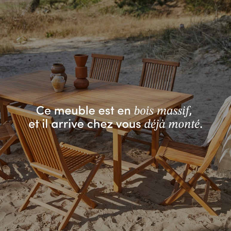 Capri - Table de jardin extensible rectangulaire en acacia massif 12 pers.