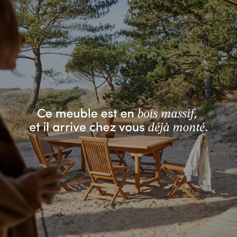 Capri - Ensemble de jardin rectangulaire en acacia massif 6 chaises