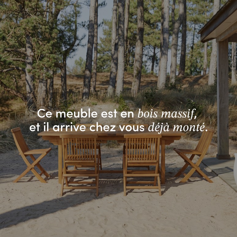 Capri - Ensemble de jardin rectangulaire en acacia massif 12 chaises