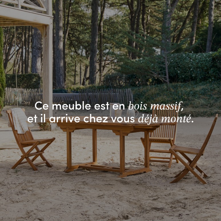 Capri - Ensemble de jardin ovale en acacia massif 4 chaises