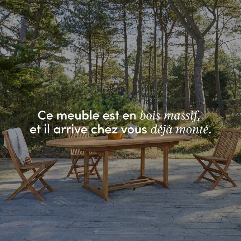 Capri - Ensemble de jardin en acacia massif 6 chaises