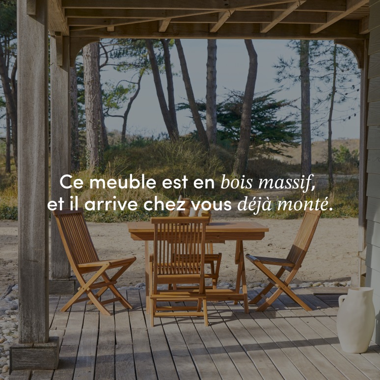 Capri - Ensemble de jardin en acacia massif 4 chaises