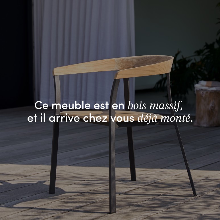 Arco - Chaise de jardin en teck massif et aluminium