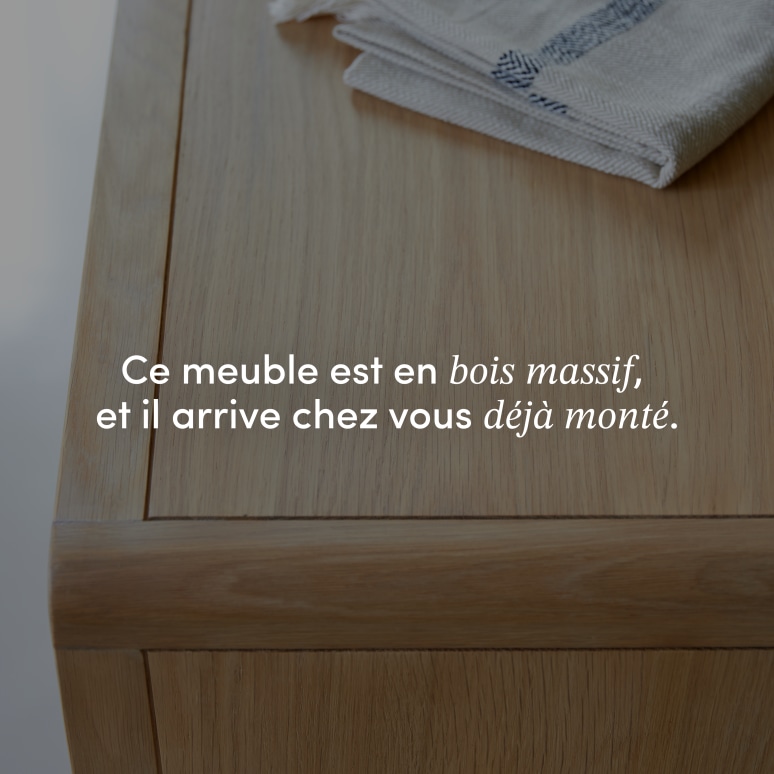 Come - Commode en chêne massif et cannage