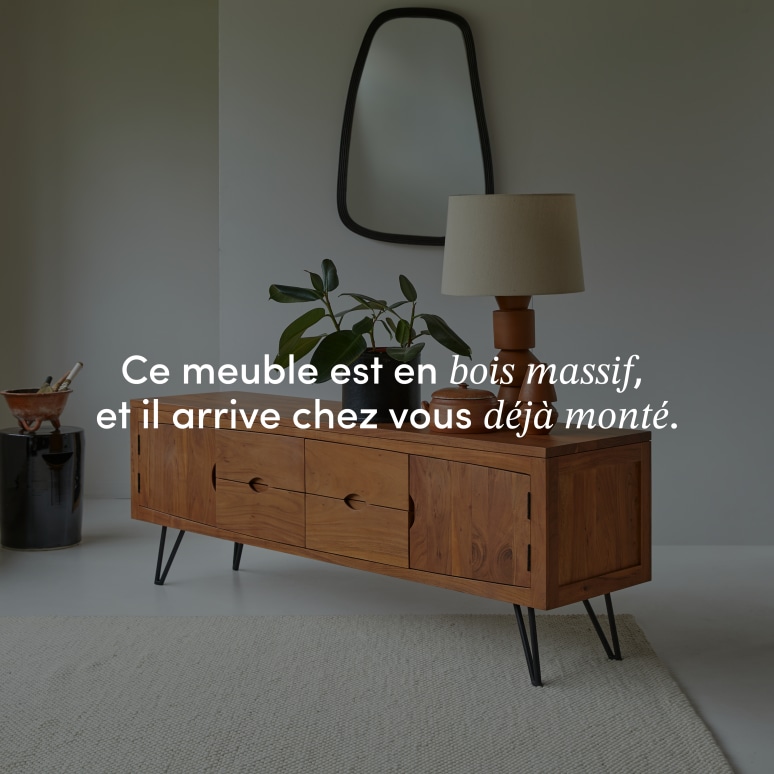 Bonnie - Meuble TV en acacia massif 180 cm