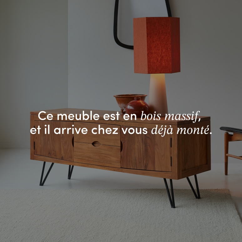 Bonnie - Meuble TV en acacia massif 150 cm