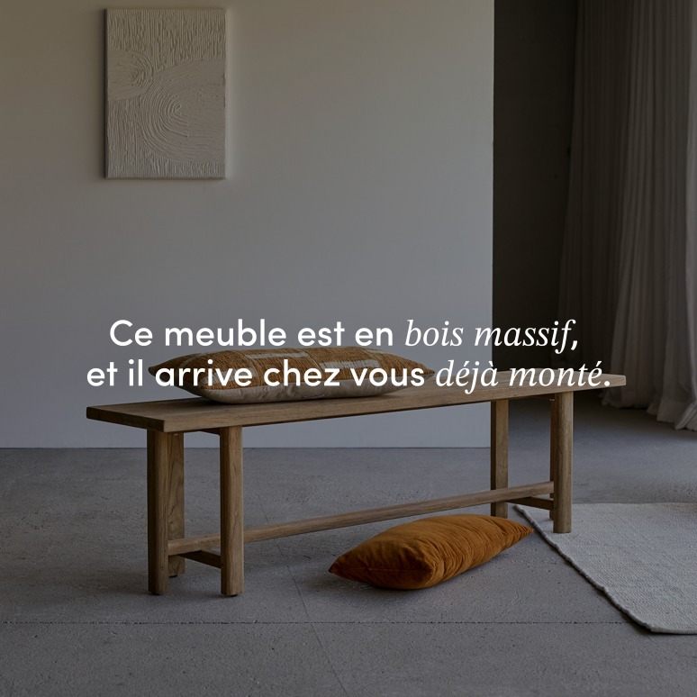 Antonia - Banc déco en teck massif recyclé