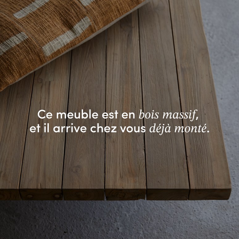 Joaquin - Banquette en teck massif recyclé, 3 places