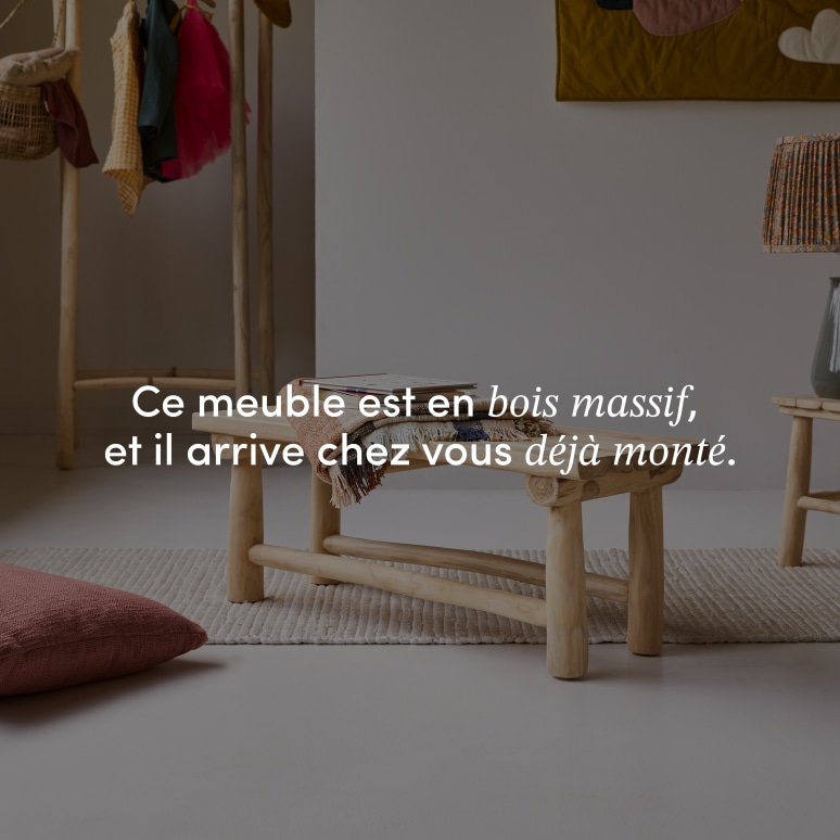 Kilim - Banc déco enfant en teck massif