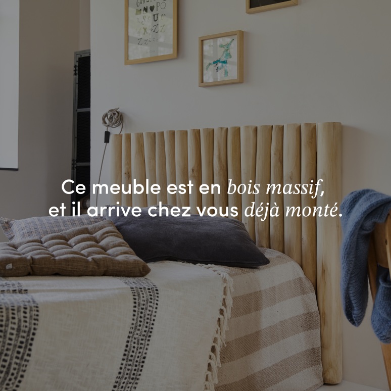 River - Tête de lit en teck massif 120 cm