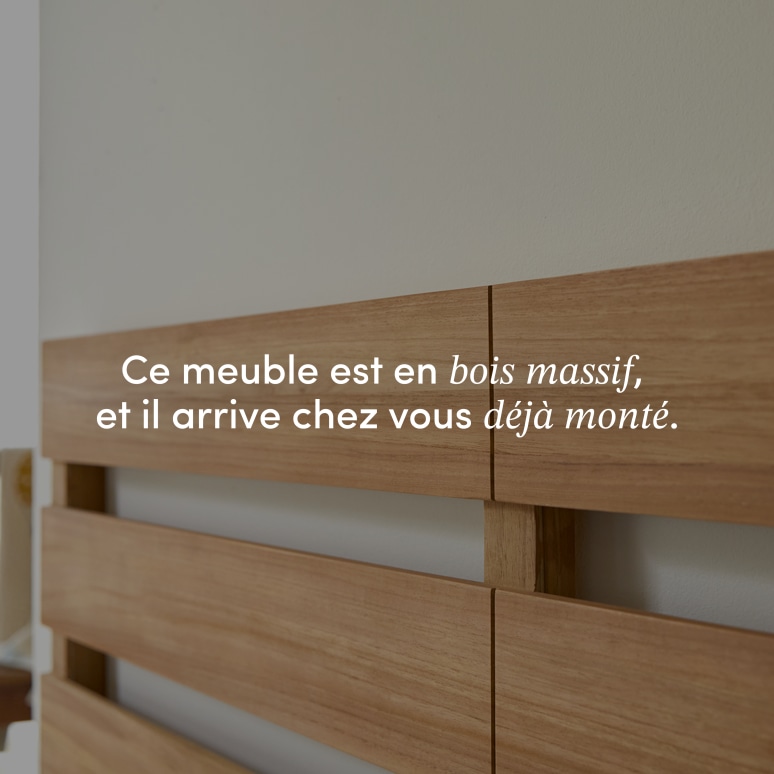 Urbain - Tête de lit enfant en teck massif 135 cm