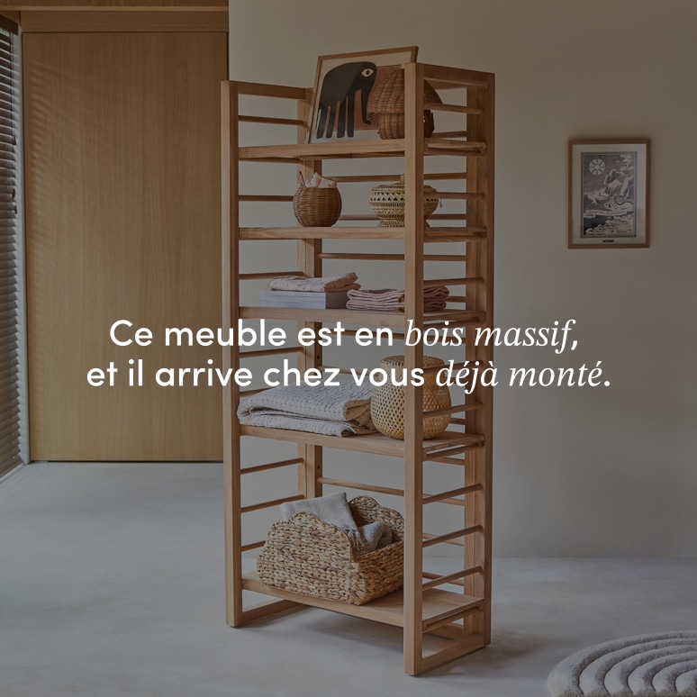 Sera - Bibliothèque haute enfant en teck massif
