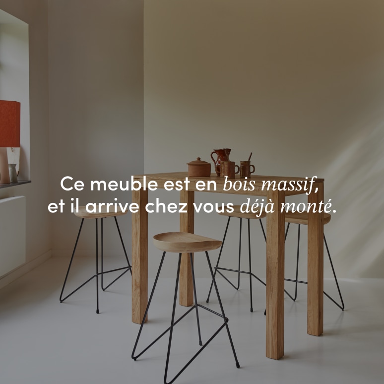 Eden - Table de bar en chêne massif 2-4 pers.