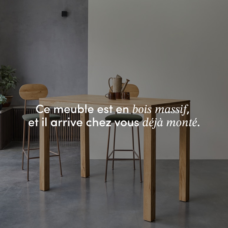 Eden - Table de bar en chêne massif 4-6 pers.