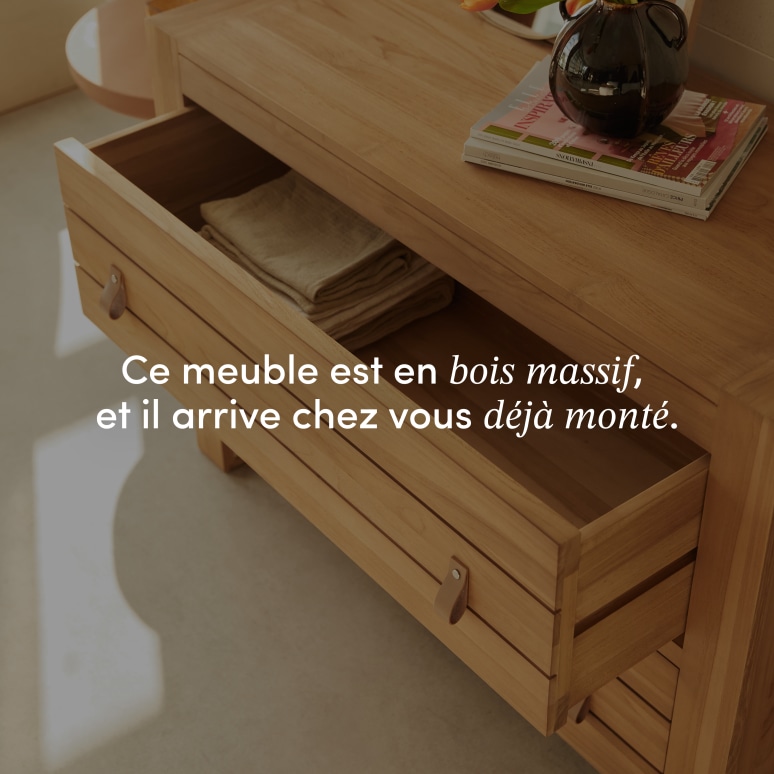 Minimalys - Commode de rangement en teck massif