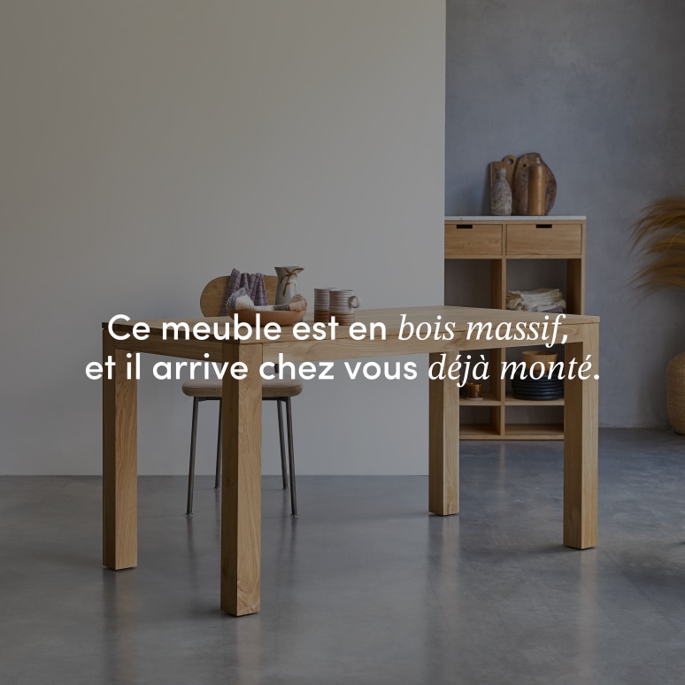 Eden - Table rectangulaire en chêne massif 4-6 pers.