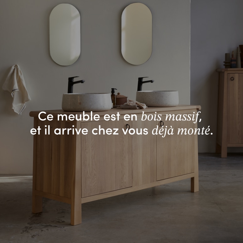 Volute - Meuble sous vasque en chêne massif 160 cm